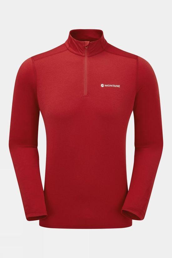 Montane Mens Dart XT Zip Neck Top Mid Red Size