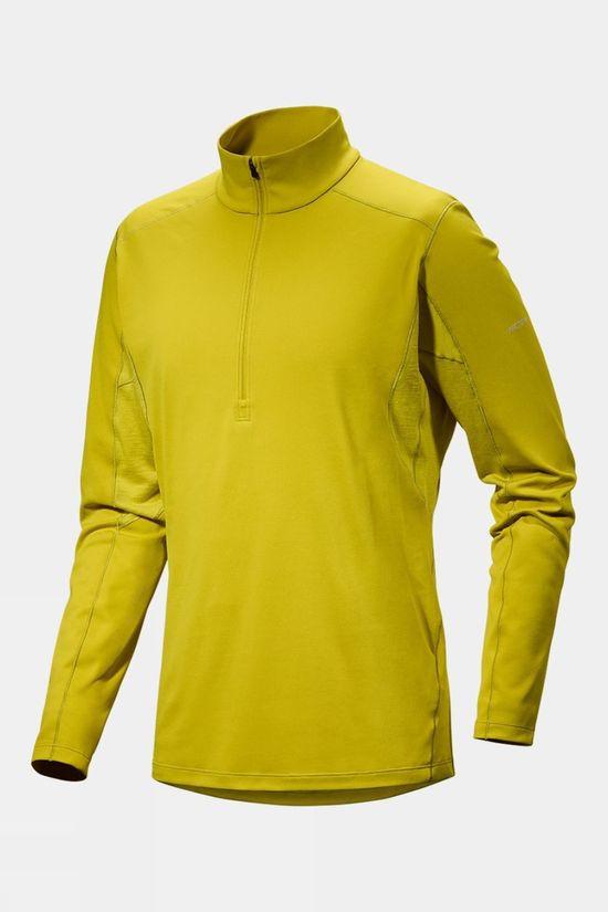 Arc'teryx Mens Rho Hybrid Half Zip Top Lime Green Size