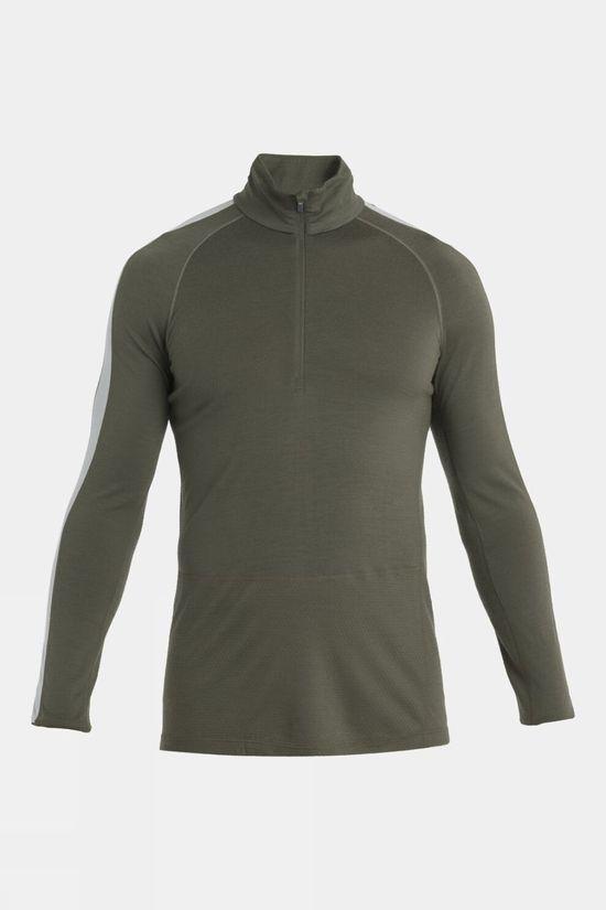 Icebreaker Mens Merino 200 Zoneknit 200 Long Sleeve Half Zip Khaki Size