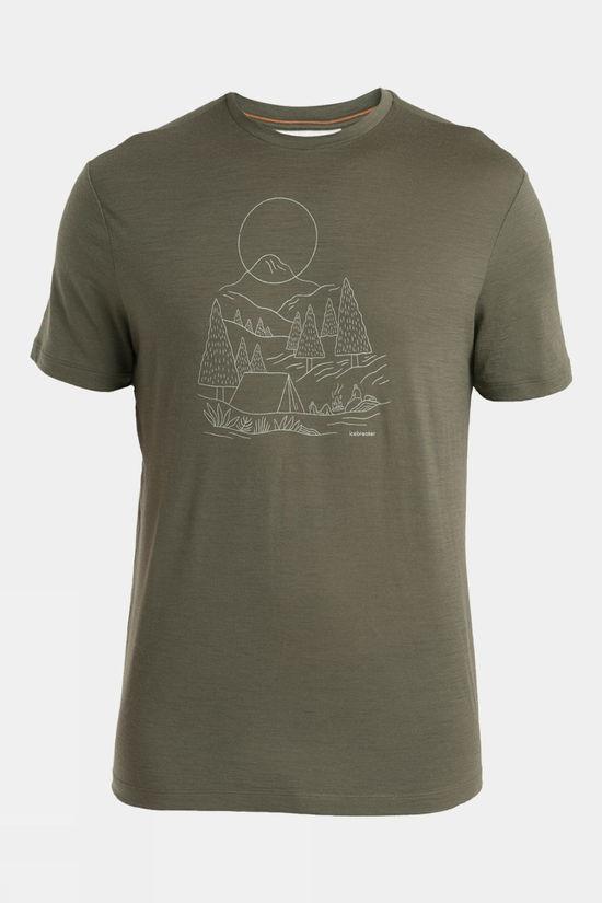 Icebreaker Mens Merino 150 Tech Lite III T-Shirt - Sunset Camp Dk Green Size