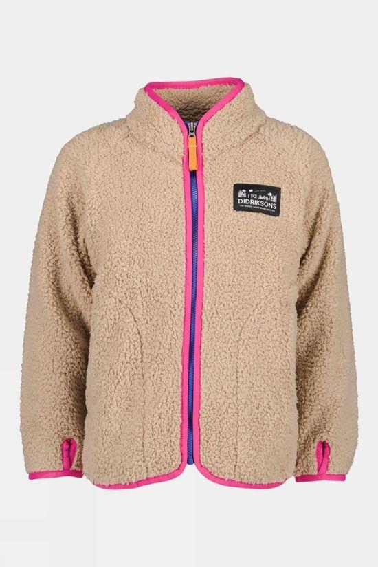 Didriksons Kids Gibbs Full Zip Fleece Top Beige Size