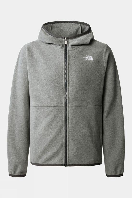 The North Face Kids Glacier Full Zip Hooded Fleece Jacket Mid Grey Size