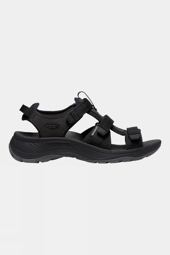 Astoria West Open Toe Textile Women's Wedge Sandals - Black Black / UK 5.5 / Medium