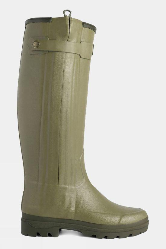 Le Chameau Womens Chasseur Neoprene Lined Wellington Boots Green Size 4