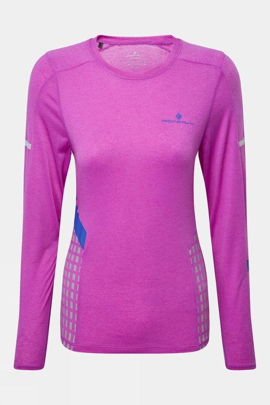 Ronhill Womens Tech Afterhours Long Sleeve Top Mid Pink Size