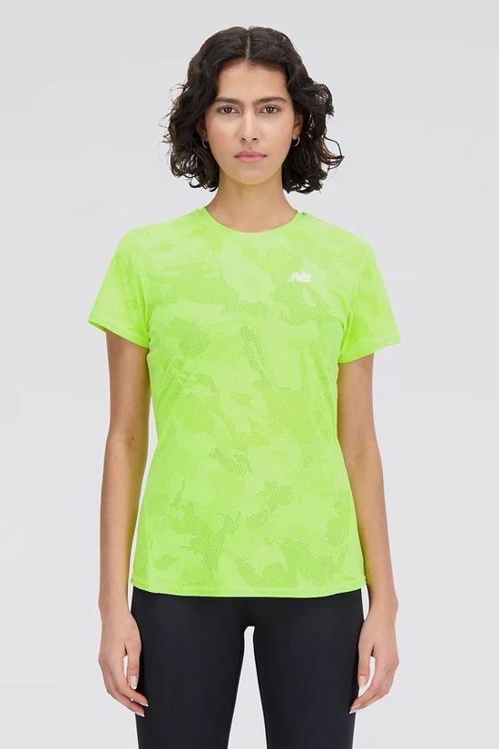 New Balance Womens Q Speed Jacquard Tee Yellow Size