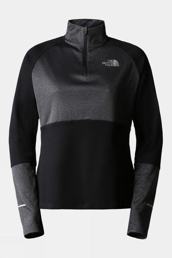 The North Face Womens 1/4 Zip Run Fleece Black Size