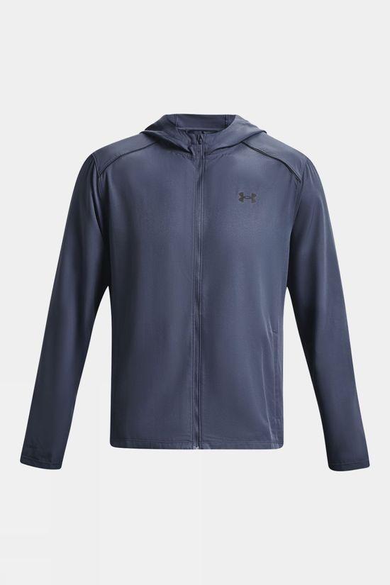 Under Armour Mens Storm Run Hooded Jacket Dk Grey Size