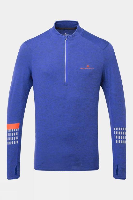 Ronhill Mens Tech Afterhours Half Zip Long Sleeve Top Blue Size