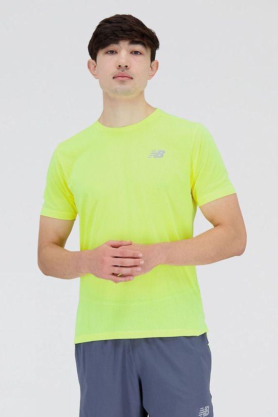 New Balance Mens Impact Run Tee Yellow Size