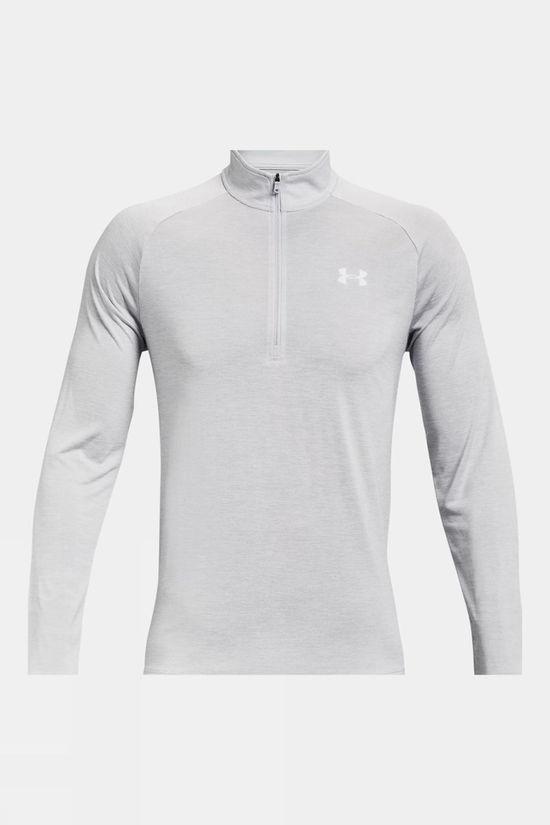 Under Armour Mens Tech Half Zip Top Dk Grey Size