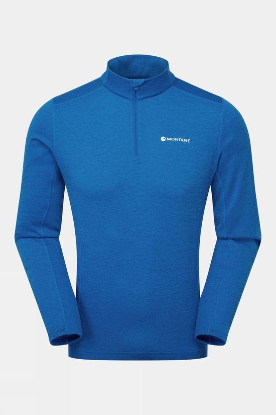 Montane Mens Dart Zip Neck Top Mid Blue Size