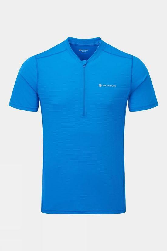 Montane Mens Dart Nano Zip Tee Bright Blue Size