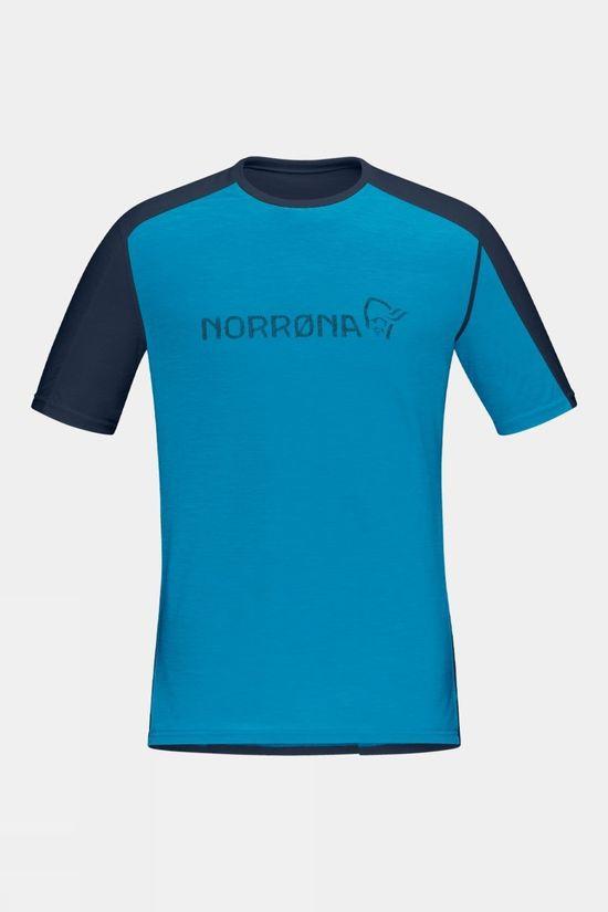 Norrona Mens Falketind Equaliser Merino T-Shirt Bright Blue Size