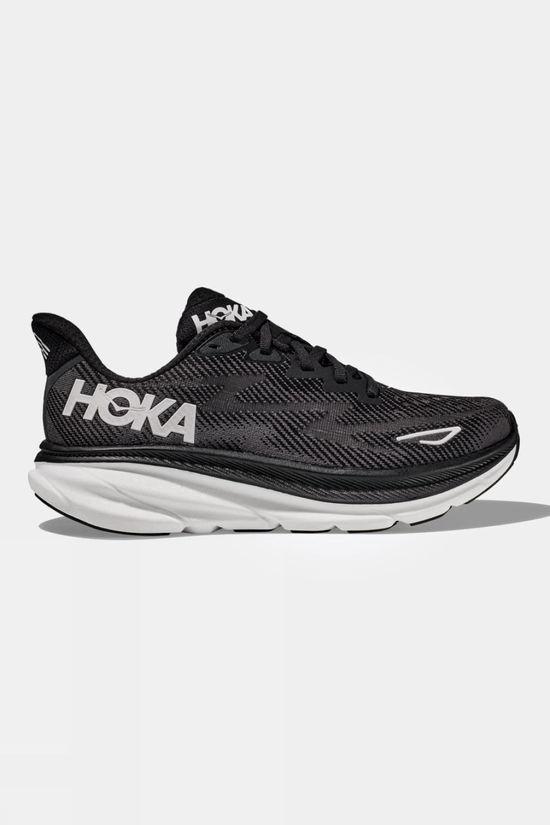 Hoka Womens Clifton 9 Shoes - Wide Black Size