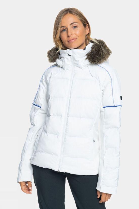 Roxy Womens Snowblizzard Snow Jacket White Size