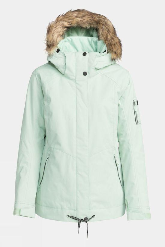 Roxy Womens Meade Snow Jacket Mid Green Size