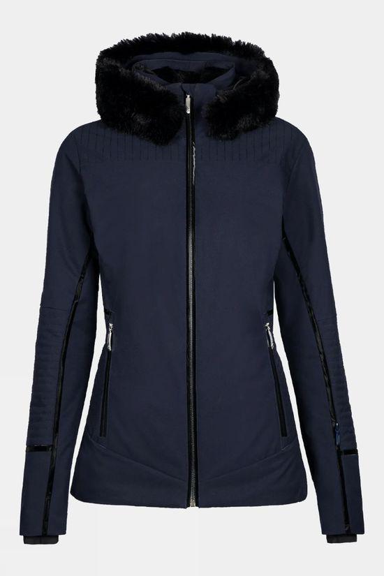 Henri Duvillard Womens Elise Faux Fur Ski Jacket Navy Size