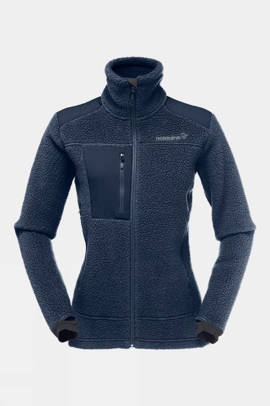 Norrona Womens Trollveggen Thermal Pro Full Zip Fleece Jacket Navy Size