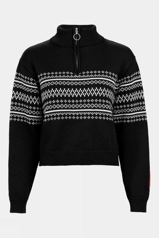 The Mountain Studio Womens K-2 Ski Half Zip Knitted Sweater Black Size