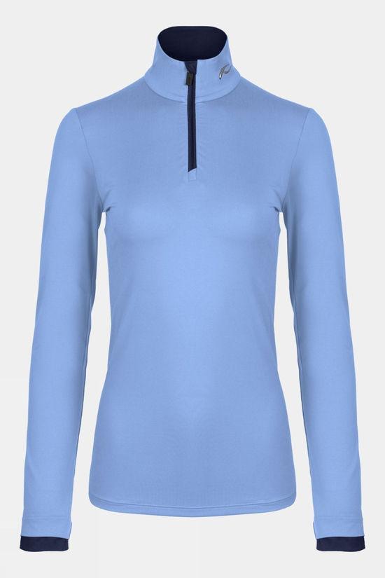 Kjus Womens Feel Half-Zip Midlayer Mid Blue Size