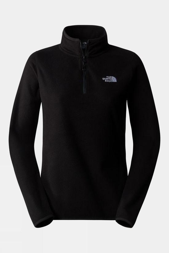 The North Face Womens 100 Glacier 1/4 Zip  Fleece Black Size