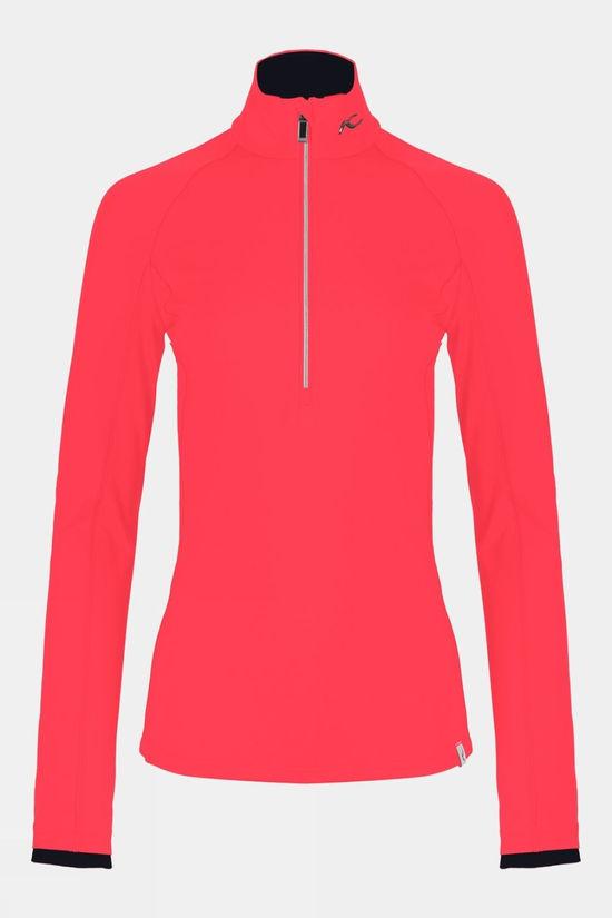 Kjus Womens Trace 2.0  Half Zip Midlayer Top Mid Pink Size