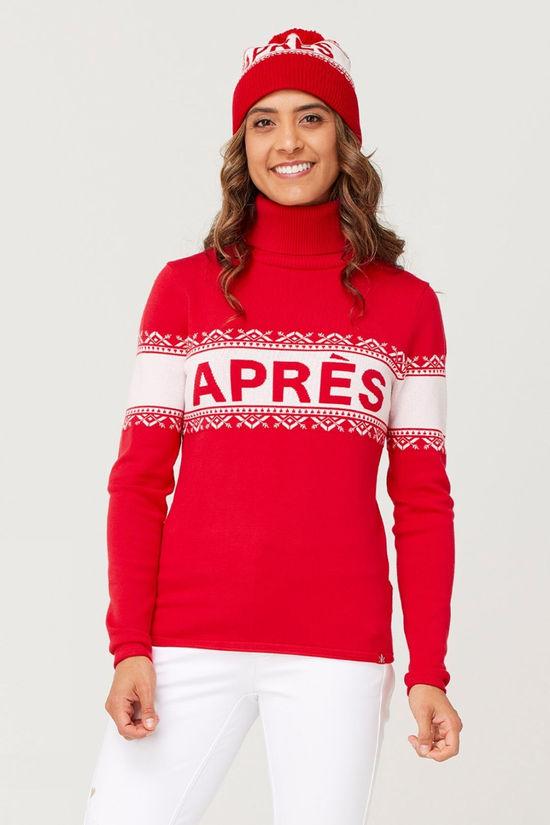 Krimson Klover Womens Apres Turtleneck Knitted Sweater Red Size