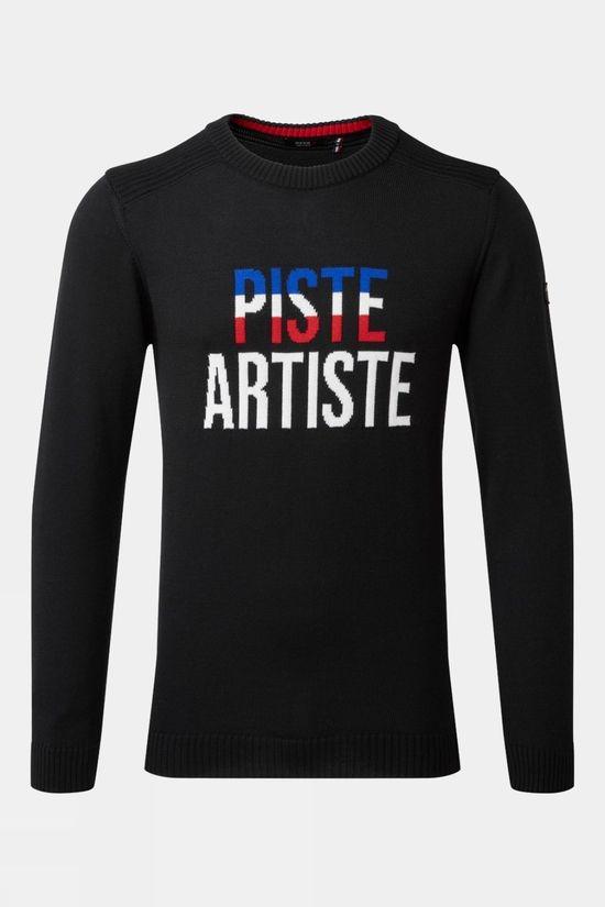 Henjl Mens Piste Artiste Merino Crew Neck Sweater Black Size