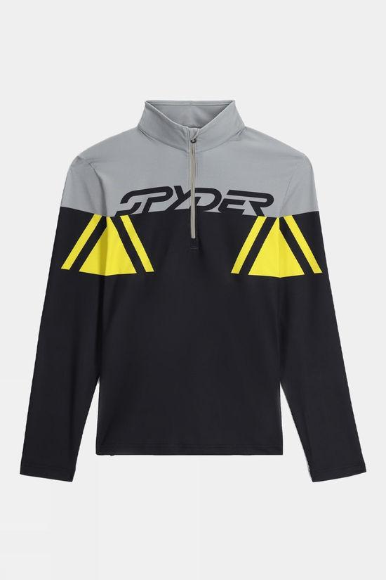 Spyder Mens Podium Zip Neck Top Yellow Size