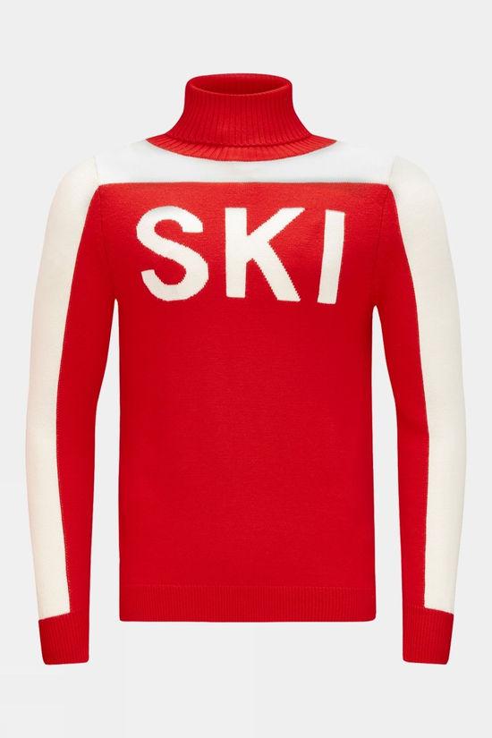 Perfect Moment Men 3D Ski Turtle Neck Sweater Red Size