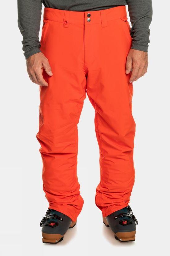 Quiksilver Mens Estate Snow Pants Orange Size