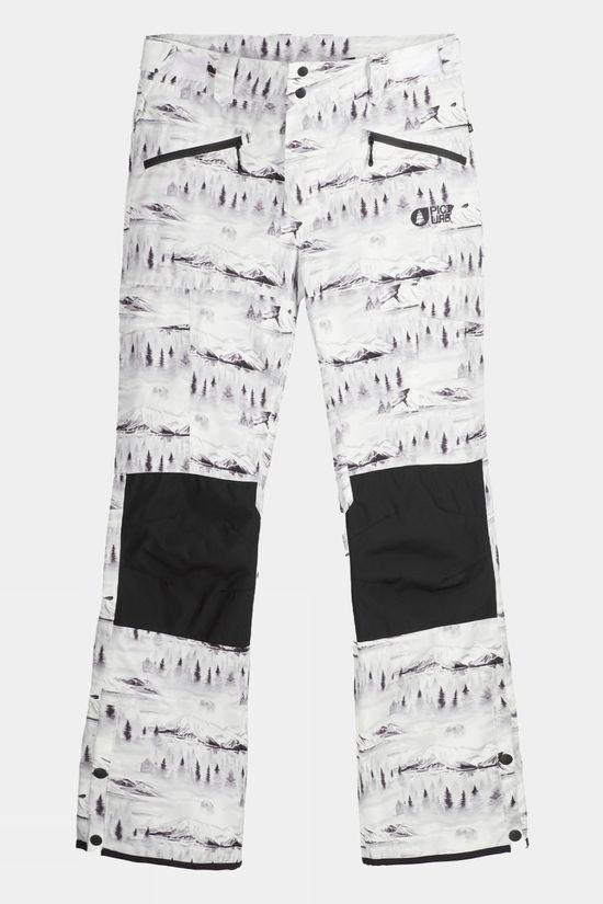 Picture Mens Plan Printed Ski Pants - Regular White Size