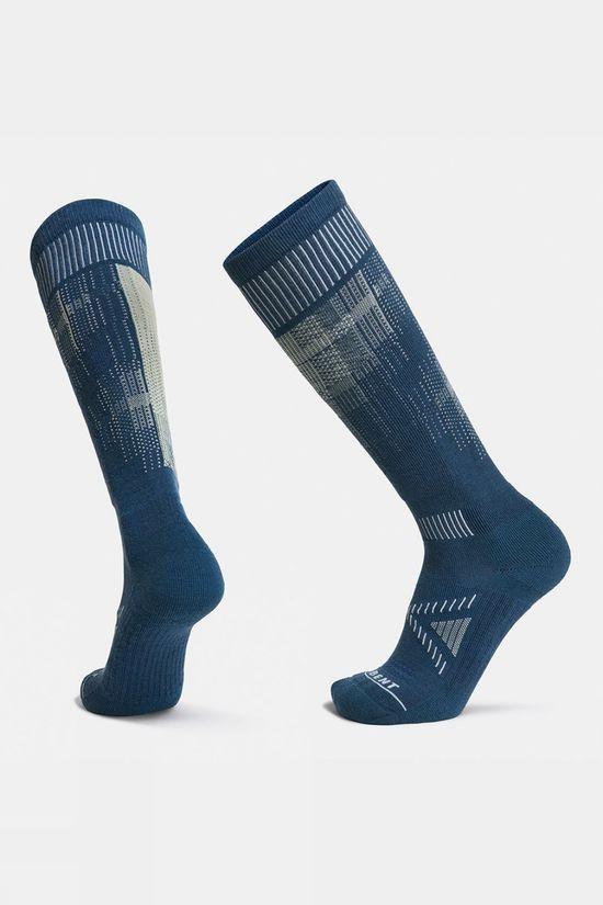 Le Bent Mens Pixel Light Cushion Ski Socks Mid Blue Size