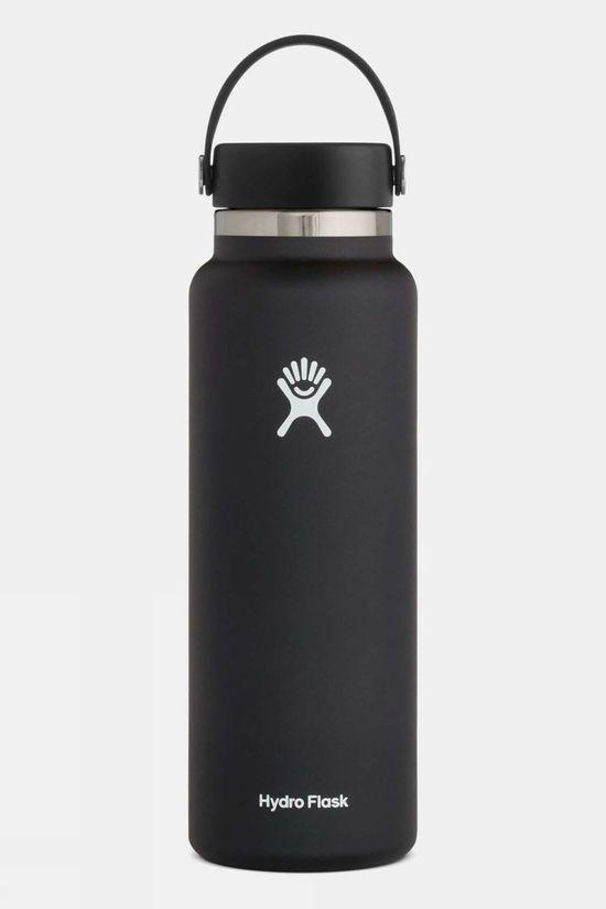 Hydro Flask 40oz Wide Mouth Flask with Flex Cap Drinks Bottle Black Size