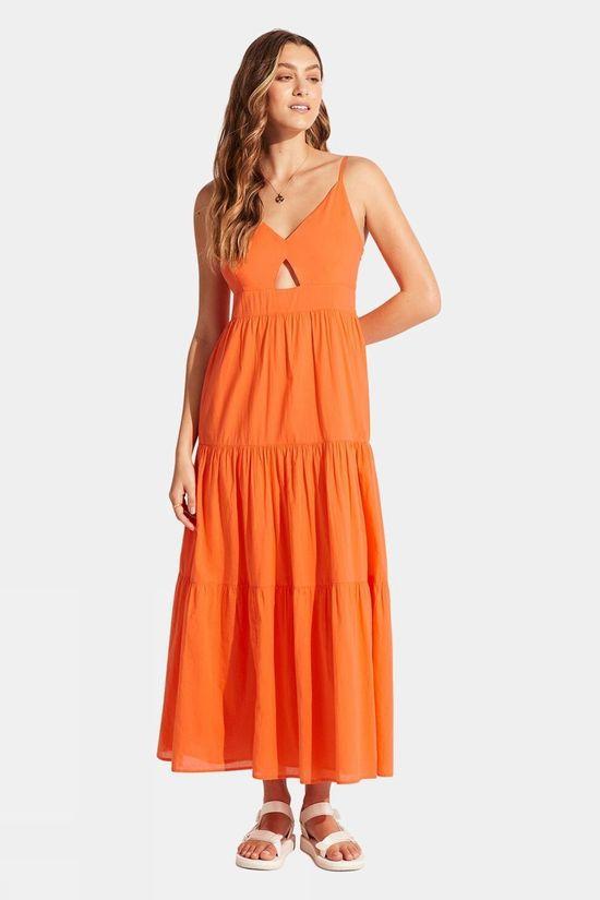 Seafolly Womens By The Sea Maxi Dress Orange Size