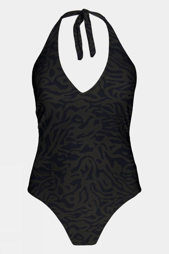 Barts Womens Sula Halter One Piece Swimsuit Black Size 8