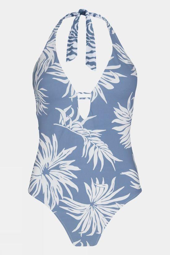 Barts Womens Deltia Halter One Piece Swimsuit Blue Size 8