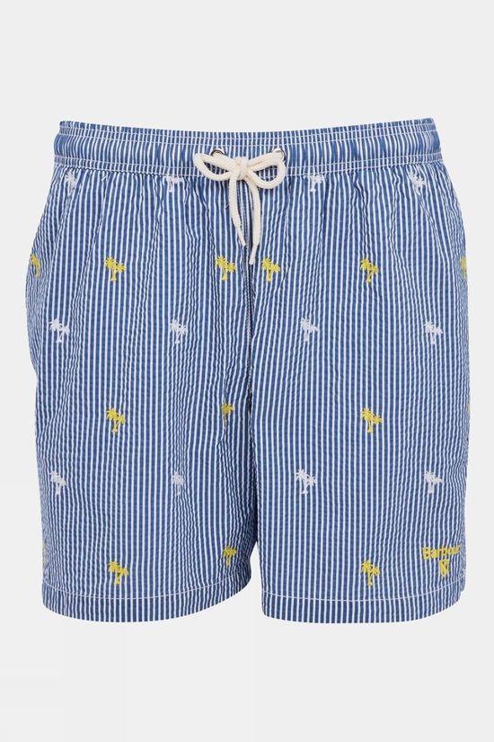 Barbour Mens Palm Stripe Swim Shorts Bright Blue Size