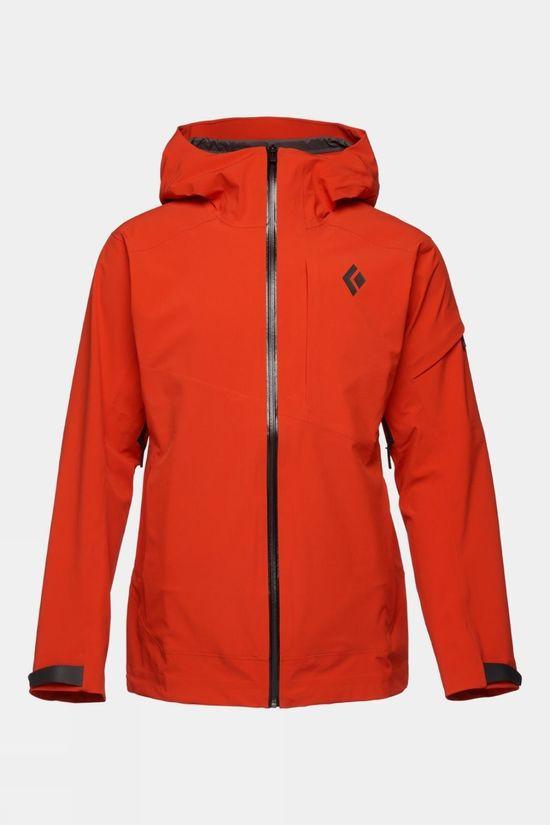 Black Diamond Mens Recon Stretch Shell Ski Jacket Orange Size