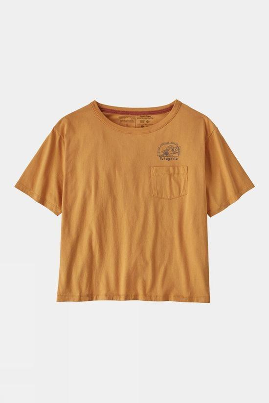 Patagonia Womens Lost And Found Organic Easy Cut Pocket T-Shirt Mid Yellow Size