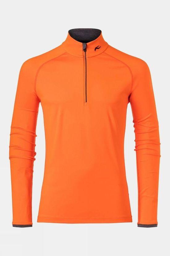 Kjus Mens Feel Half-Zip Fleece Orange Size 44"