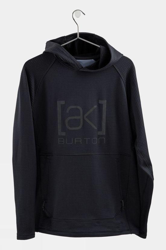 Burton Mens [ak] Helium Grid Hooded Pullover Fleece Black Size