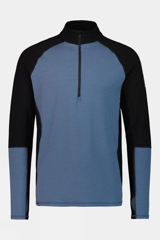 Mons Royale Mens Olympus 3.0 Half Zip Top Blue Size