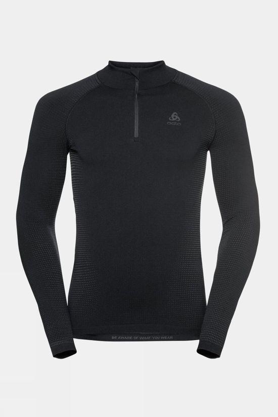 Odlo Mens Performance Warm Eco Long Sleeve Zip Neck Black Size