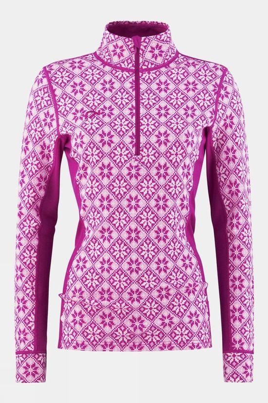 Kari Traa Womens Rose Half-Zip Top Mid Pink Size