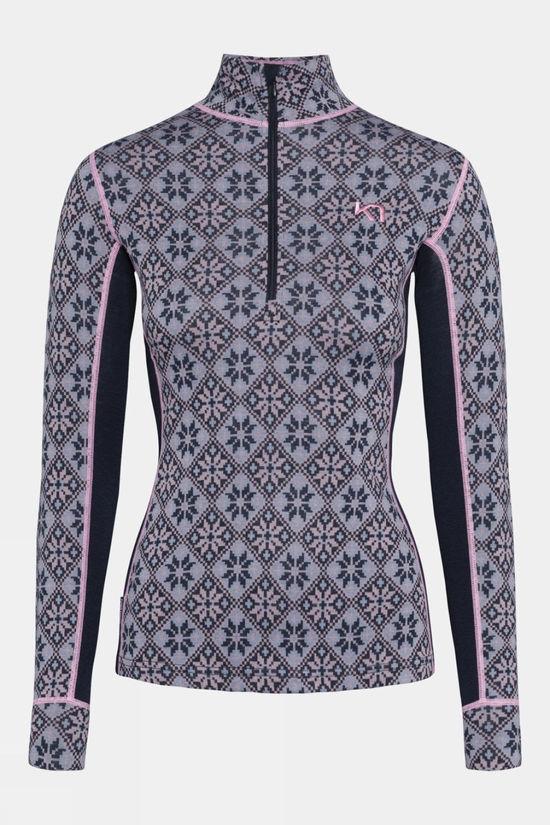 Kari Traa Womens Rose Half-Zip Base Layer Top Navy Size