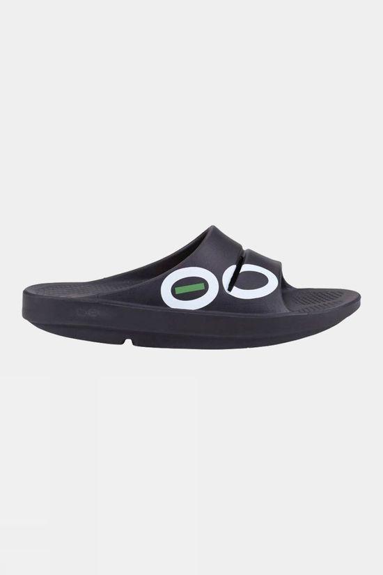 OOFOS Unisex OOahh Sport Flip Flops Black Size 6