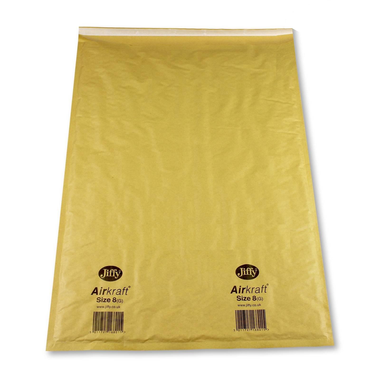 Jiffy Gold Airkraft Bubble Padded Envelopes Box of 50 / Size 8 / 430 x 630mm