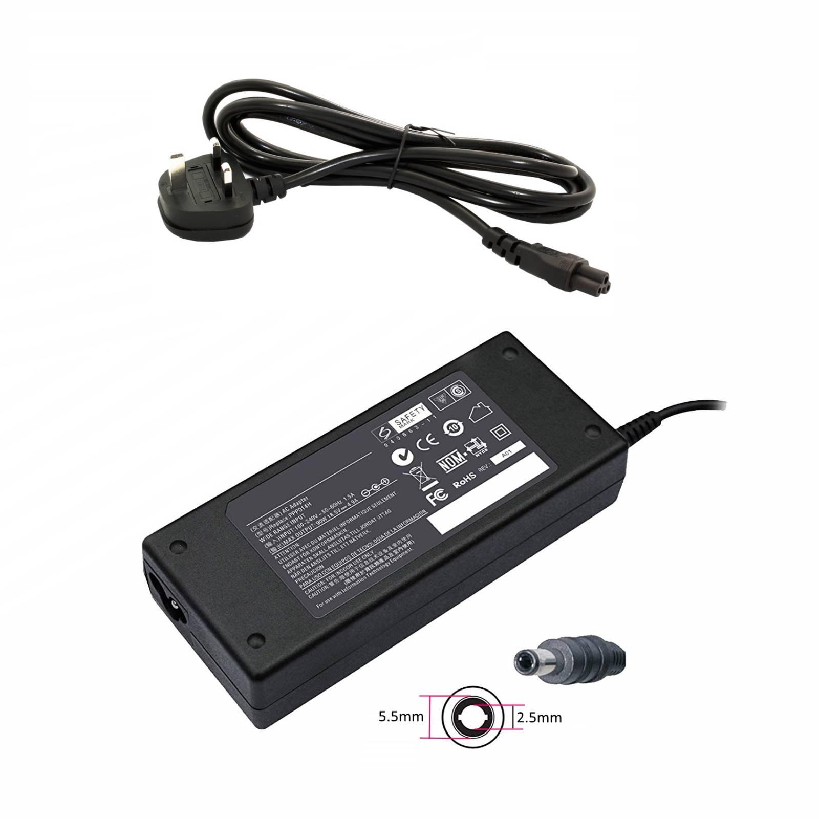 Fujitsu Compatible 20V 4.5A Laptop Charger with 5.5mm x 2.5mm Tip